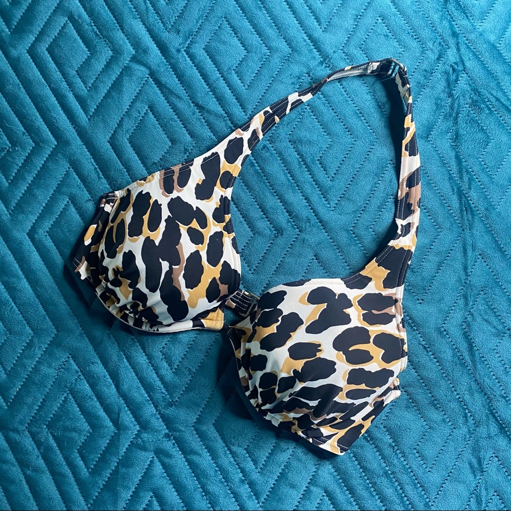 Victoria Secret Leopard Bikini Top Size 34C